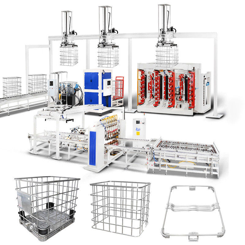 IBC Cage Frame Locking Machine voor het vergrendelen van de uiteinden van het buisframe