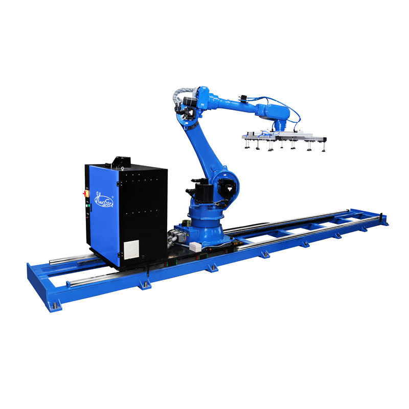 Industriële manipulatie en pallettering robot met zuigbeker grijper voor licht platte paneel