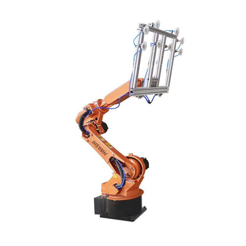 Industriële manipulatie en pallettering robot met zuigbeker grijper voor licht platte paneel