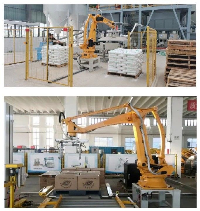 Industriële palletiseringsrobot met zakgrijper voor zandzakken cementzakken meelzak palletiser