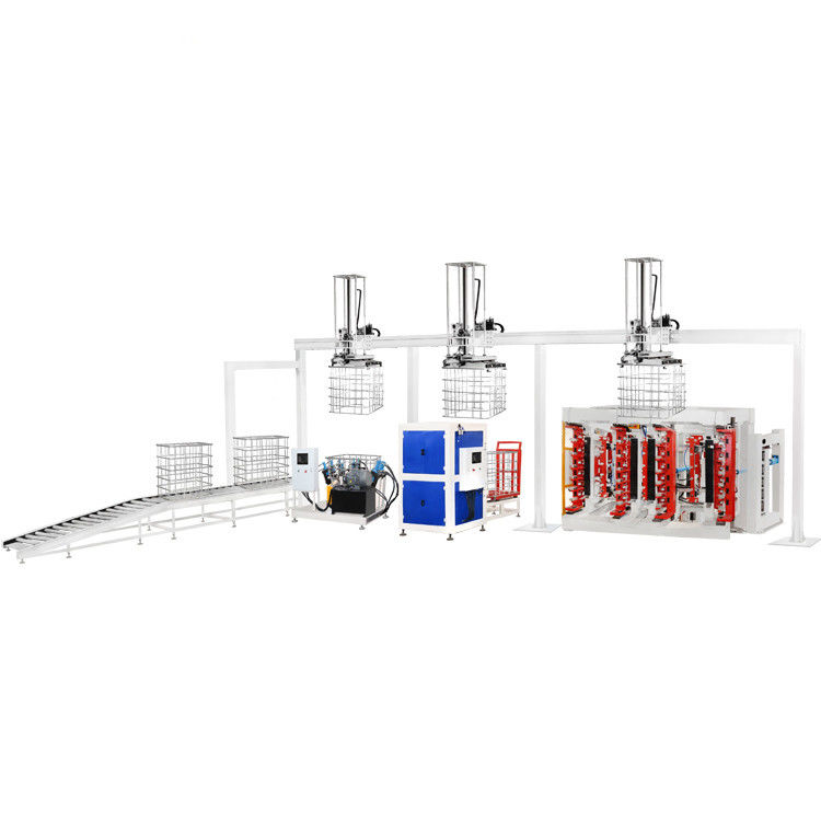 Nieuwe volledig automatische IBC kooien maken machine 1oool Capaciteit Frequentie staal rooster Las productielijn betrouwbare pompdruk