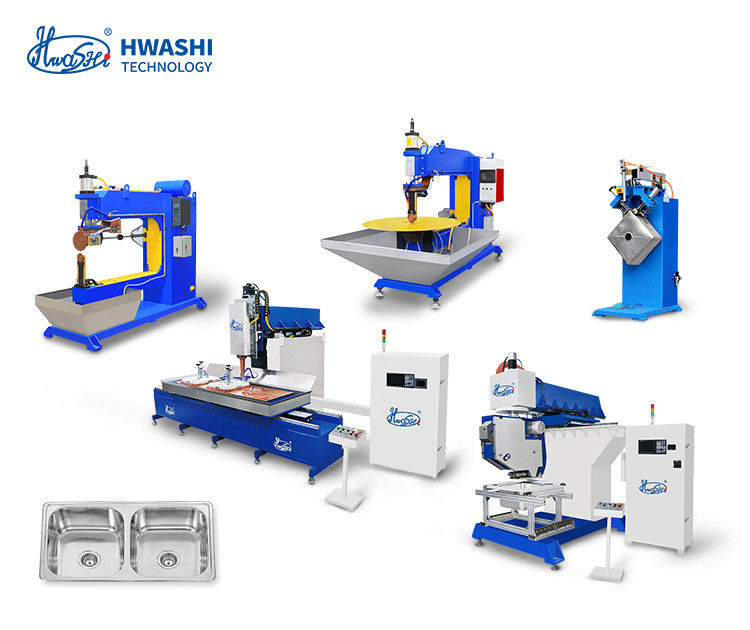 Hwashi Inox SS304 Keuken Dubbele gootsteen Naad Lasmachine en roestvrij staal CNC gootsteen Polijstmachine
