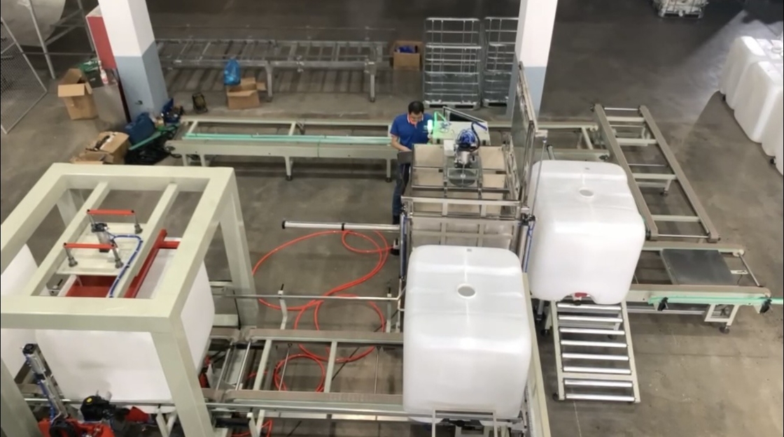IBC Grid Cage Frame Automatische productielijn, Volledige automatische IBC -tanklekkage Testmachinelijn