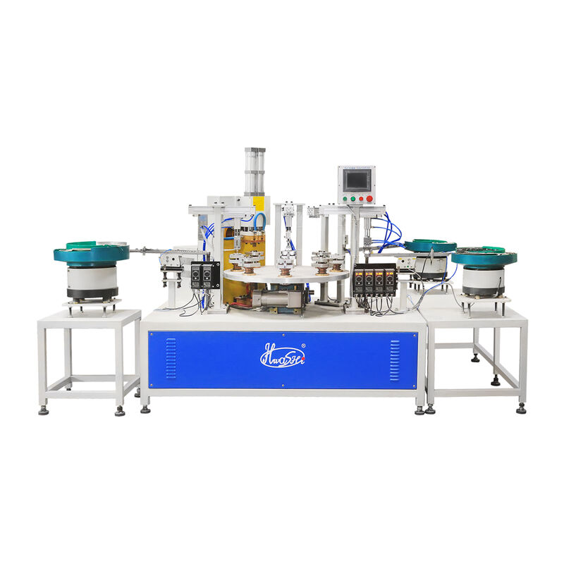 Volledig automatische roterende tafelspotsweismachine met 8 lasposities en een middenfrequentie-omvormer voor de condensatorkap